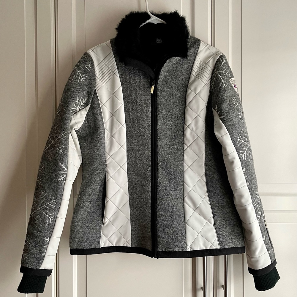 Dale of Norway Wool Knitshell Jacket with Rabbit Fur - Picture 1 of 8